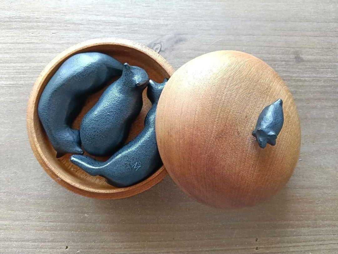 ☆彡 【 以猫伝心 】 南部鉄器 MIKIMOTO 猫の文鎮 ☆彡