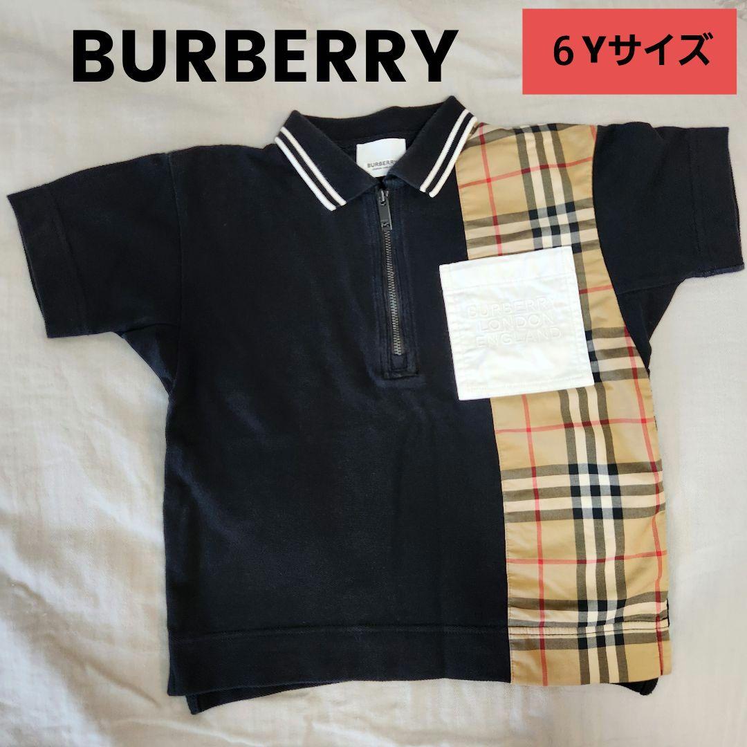 BURBERRY キッズポロシャツ 6Y BURBERRY バーバリー キッズ 子供 ポロシャツ 黒 6Y 110 - メルカリ