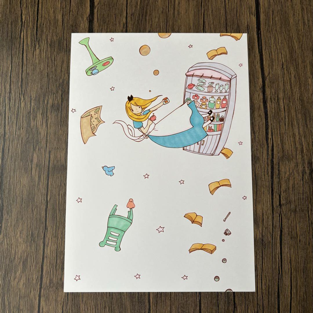 【1449】【不思議の国のアリスの絵】手描きアナログ創作自作コピックイラスト原画