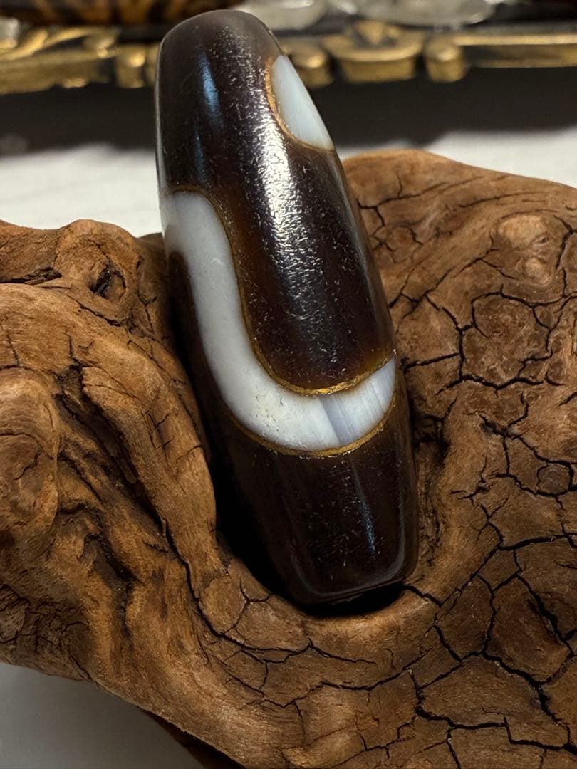 金線　高級至純蛇天珠　1点物