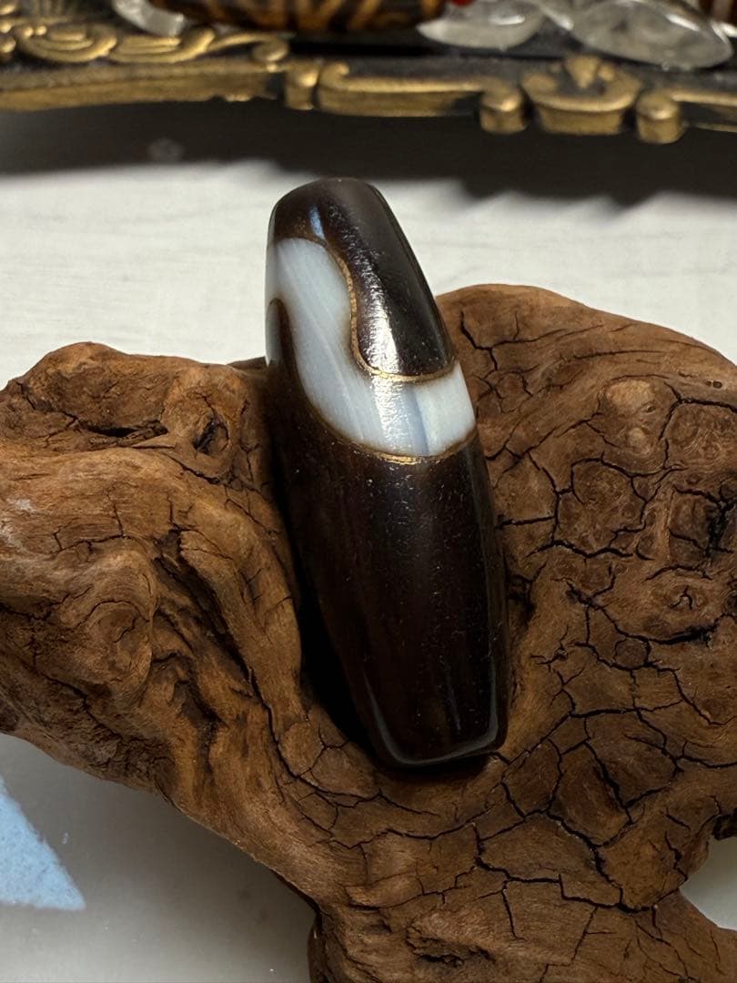 金線　高級至純蛇天珠　1点物