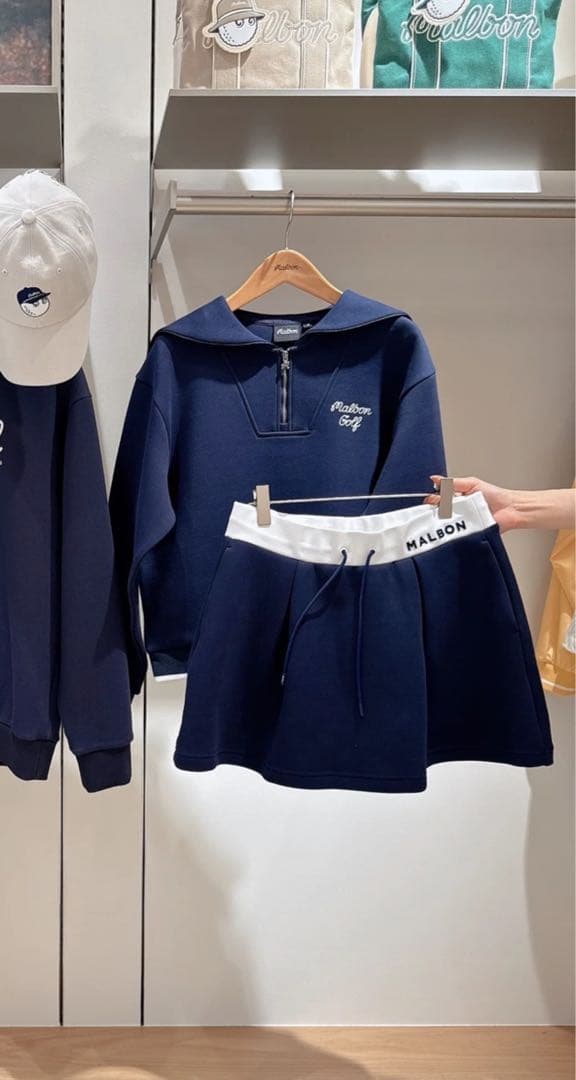 Malbon マルボン ゴルフウェア レディース スウェットセット スカートS