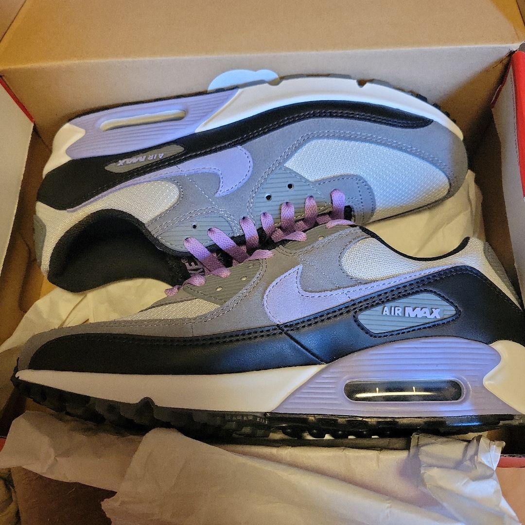 [eej]新品Nike グレー/紫 シューズAIR MAX90 28cm