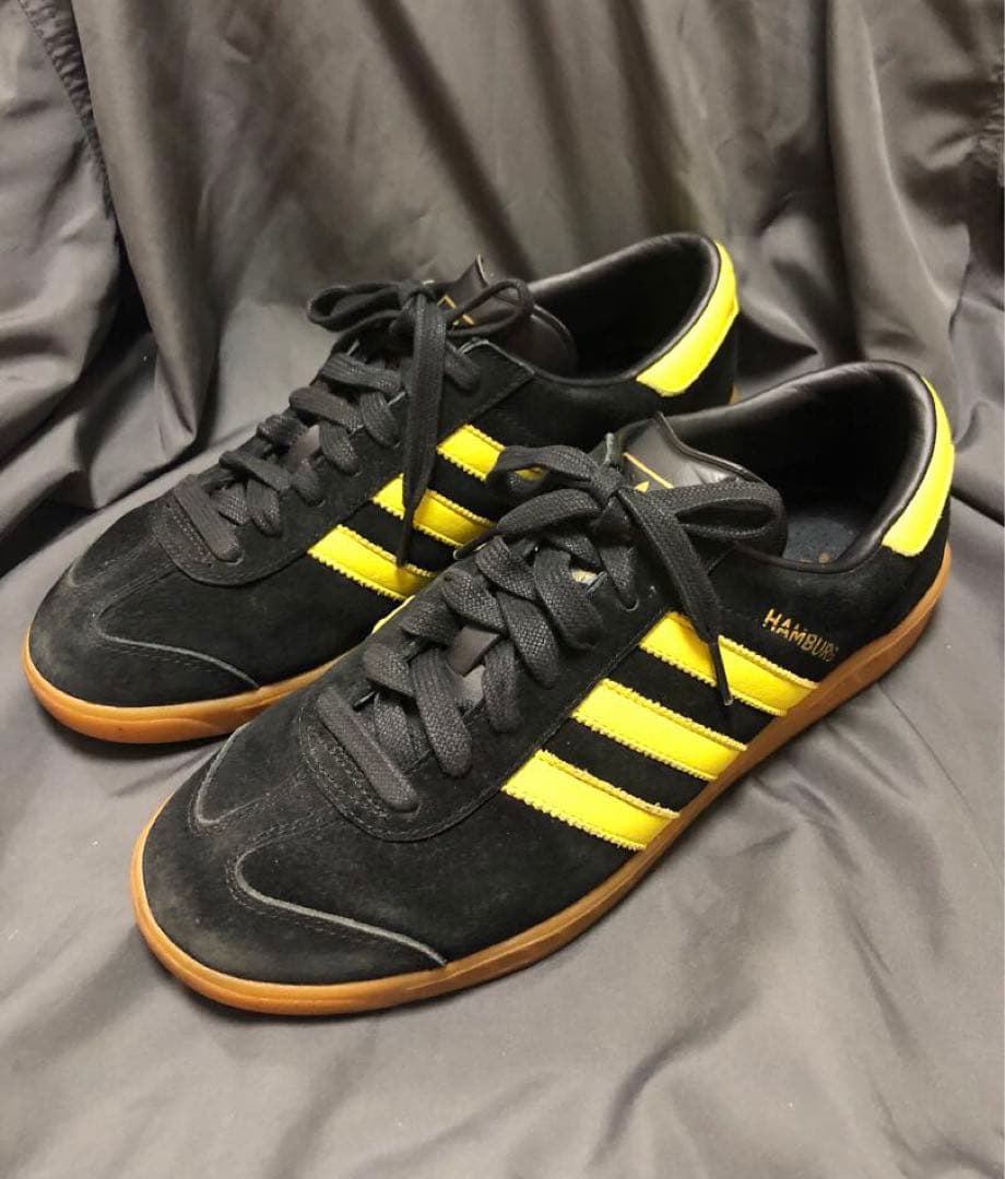 adidas Hamburg ブラック イエロー スニーカー26.5cm・adidas
