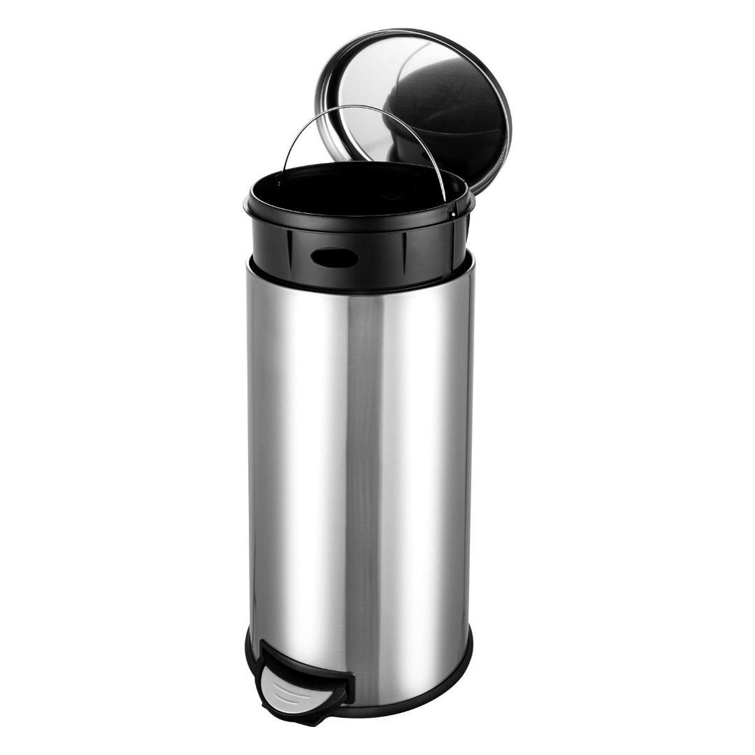 【特別セール 】30L ゴミ箱 丸型ペダル ステンレススチール 円形