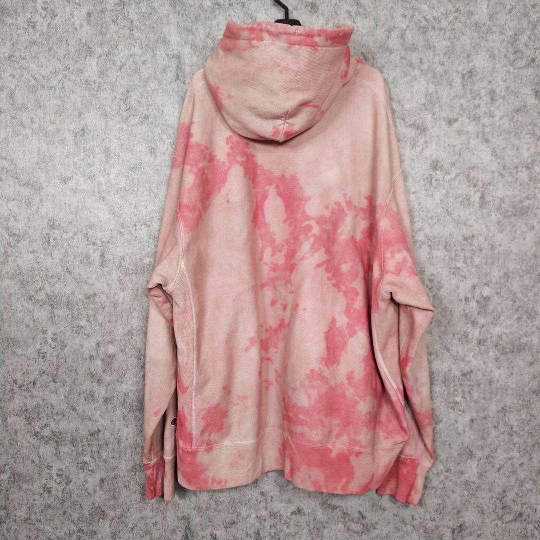 一点物2XLビッグサイズ チャンピオンリバースウィーブセルフタイダイ染めパーカー