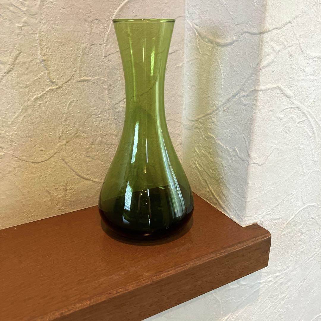 ヴィンテージ ガラス フラワーベース ミッドセンチュリー 花瓶