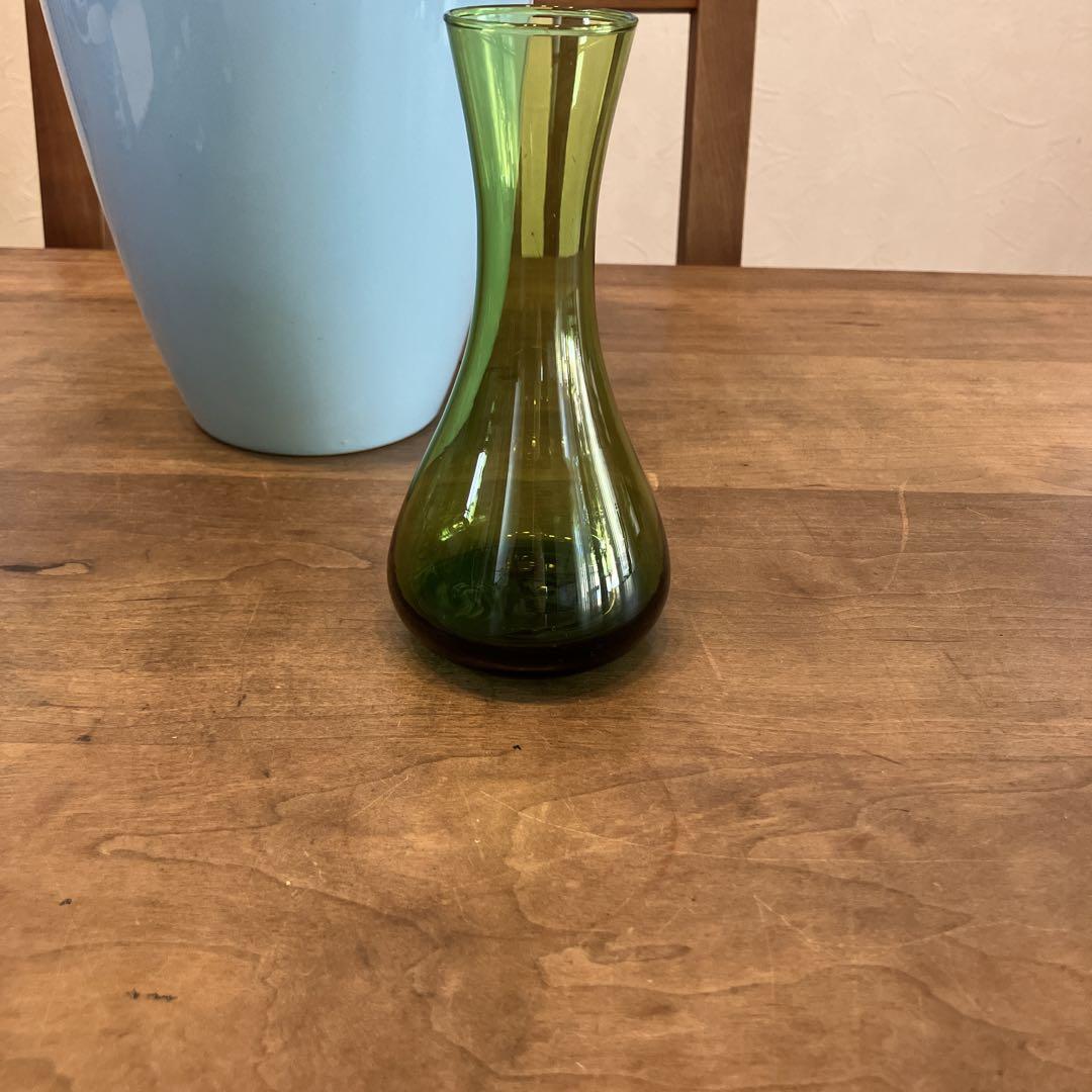 ヴィンテージ ガラス フラワーベース ミッドセンチュリー 花瓶