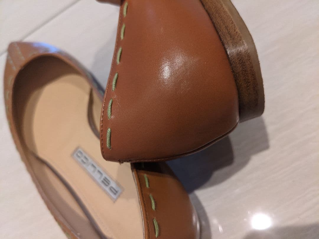 ペリーコ】ステッチフラットシューズ 37(24cm)キャメル | costaveras