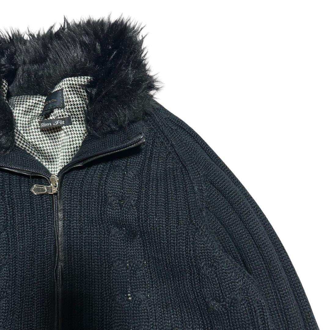 00s fur knit jacket Y2K japanese label 00s fur knit jacket Y2K japanese label