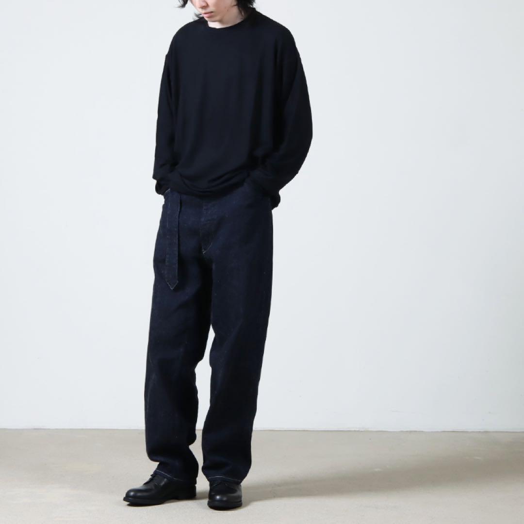 COMOLI ウール天竺　長袖クルー　NAVY サイズ2 COMOLI ウール天竺長袖クルーNAVY サイズ2