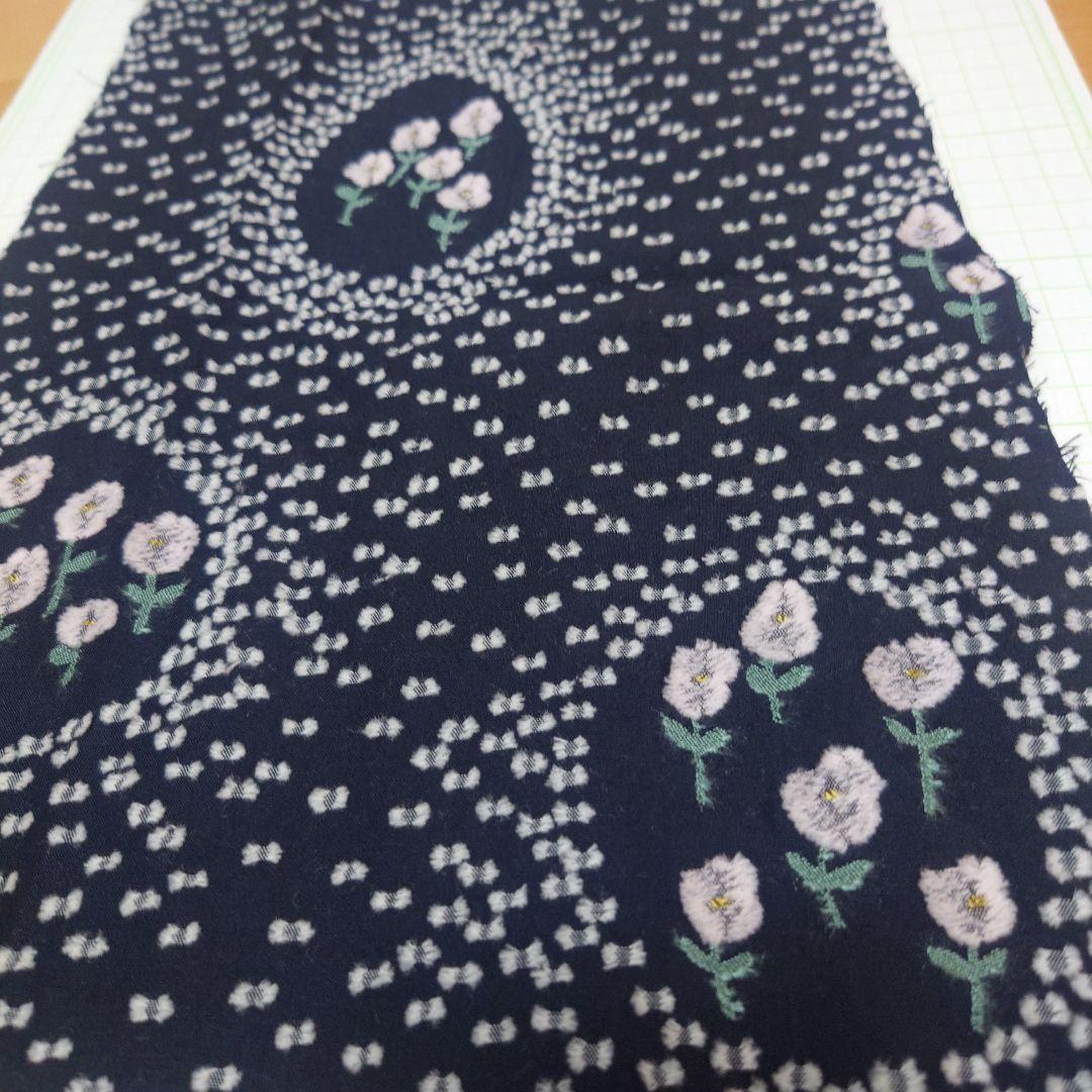 ミナペルホネン　ハギレ　バラード　ダークネイビー　お花のカタマリ３