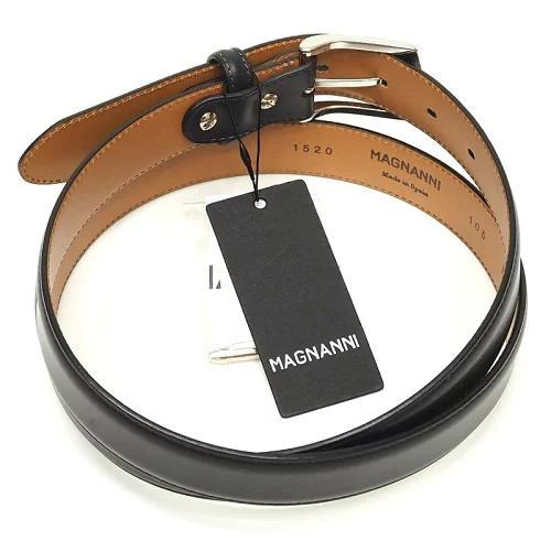 E06736 新品 MAGNANNI レザーベルト チャコール：FREE