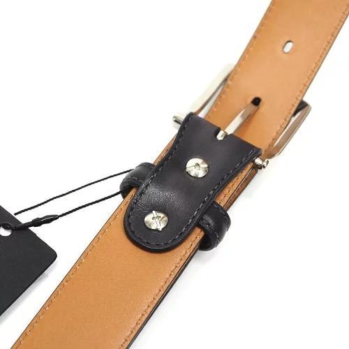 E06736 新品 MAGNANNI レザーベルト チャコール：FREE