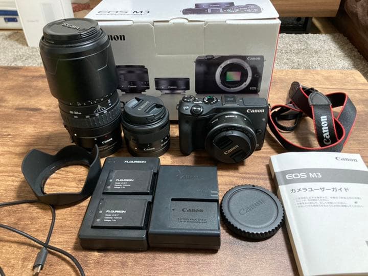 Canon EOS M3 レンズキット アダプタとズームレンズ - www