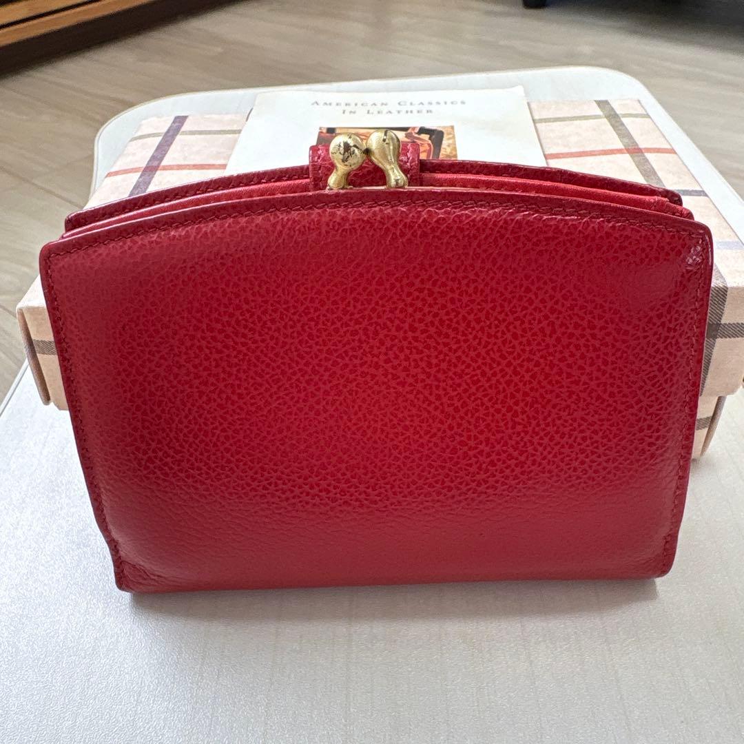 COACH コーチ オールドコーチ イタリア製 がま口財布 二つ折り財布 赤