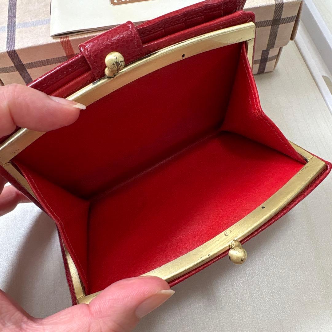 COACH コーチ オールドコーチ イタリア製 がま口財布 二つ折り財布 赤