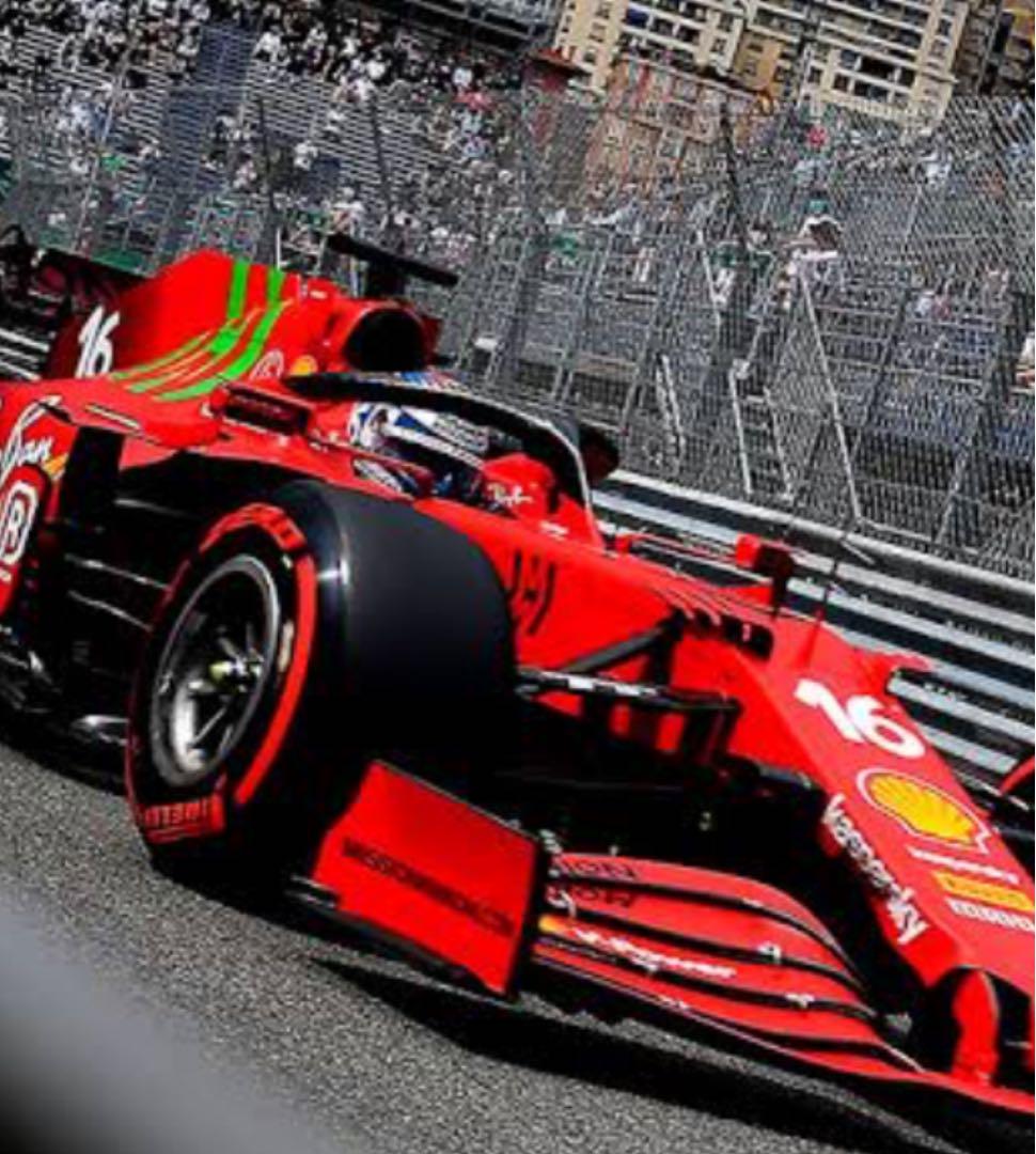 F1 フェラーリ　シャルルルクレール.2021年モナコGPミニヘルメット