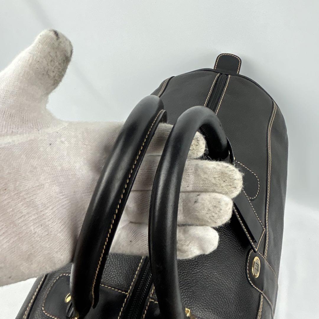 美品】ダンヒル ボストンバッグ レザー ロゴ金具 デカボストン