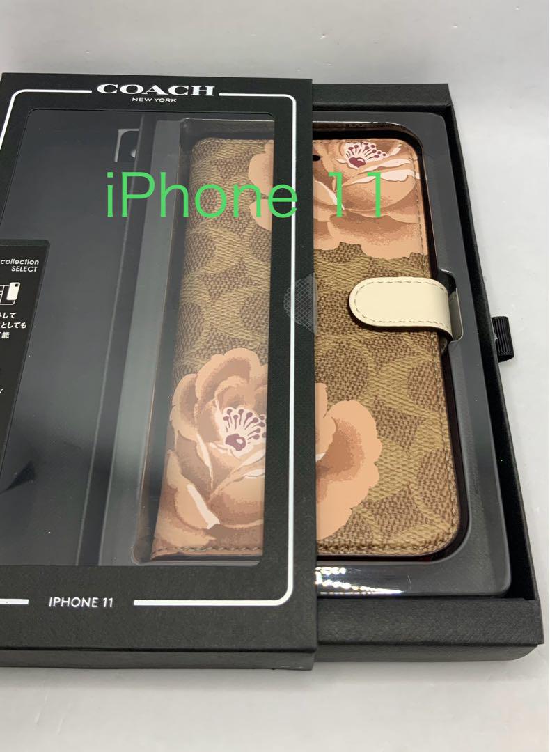 新品】Coach-Folio iPhone 11 Khaki/Pink ② - メルカリ