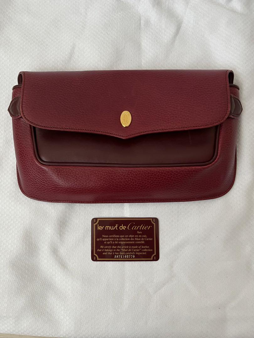 Cartier カルティエ クラッチバッグ ボルドー