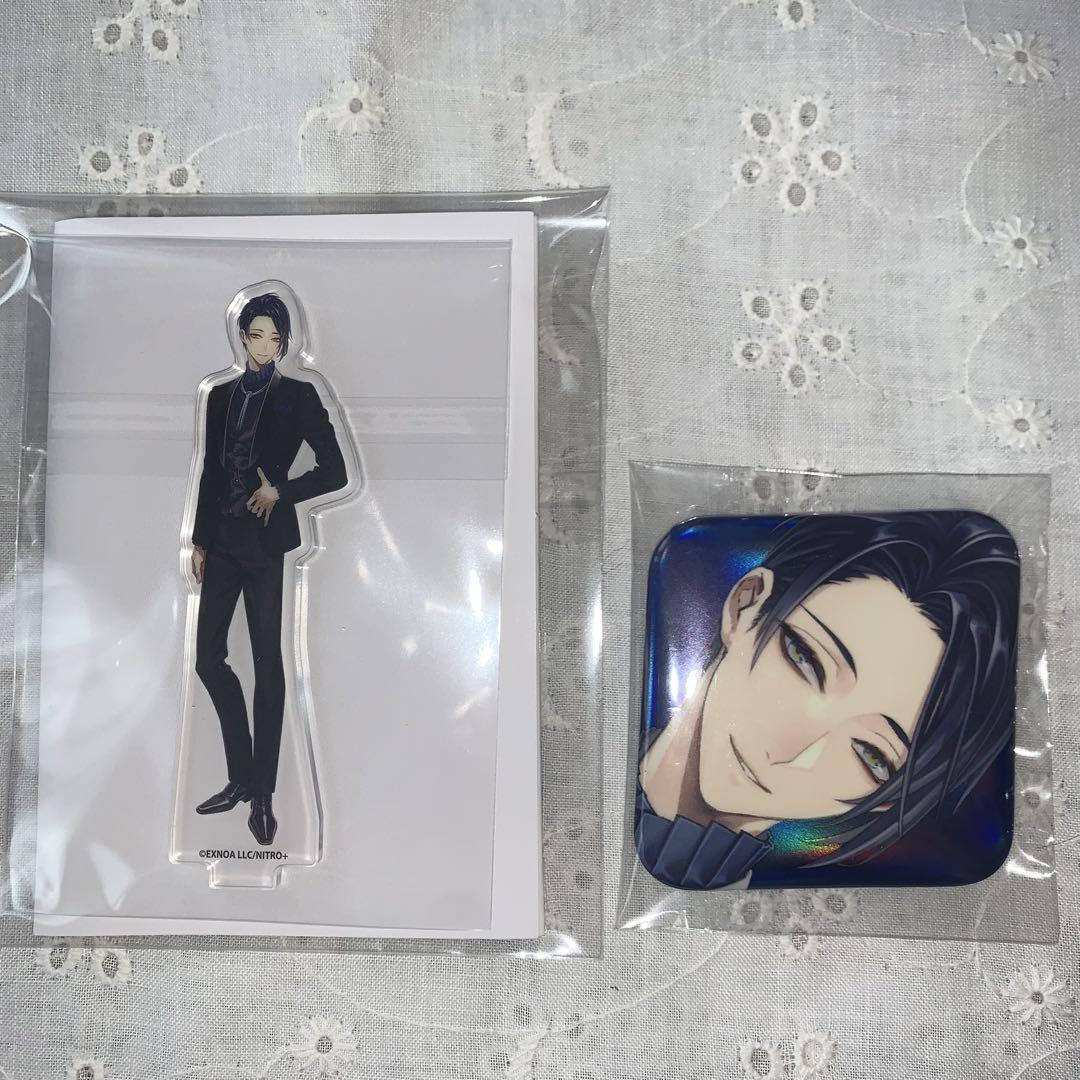 刀剣乱舞　三日月宗近　大本丸博　ミニアクリルスタンド　アクスタ　スクエア缶バッジ