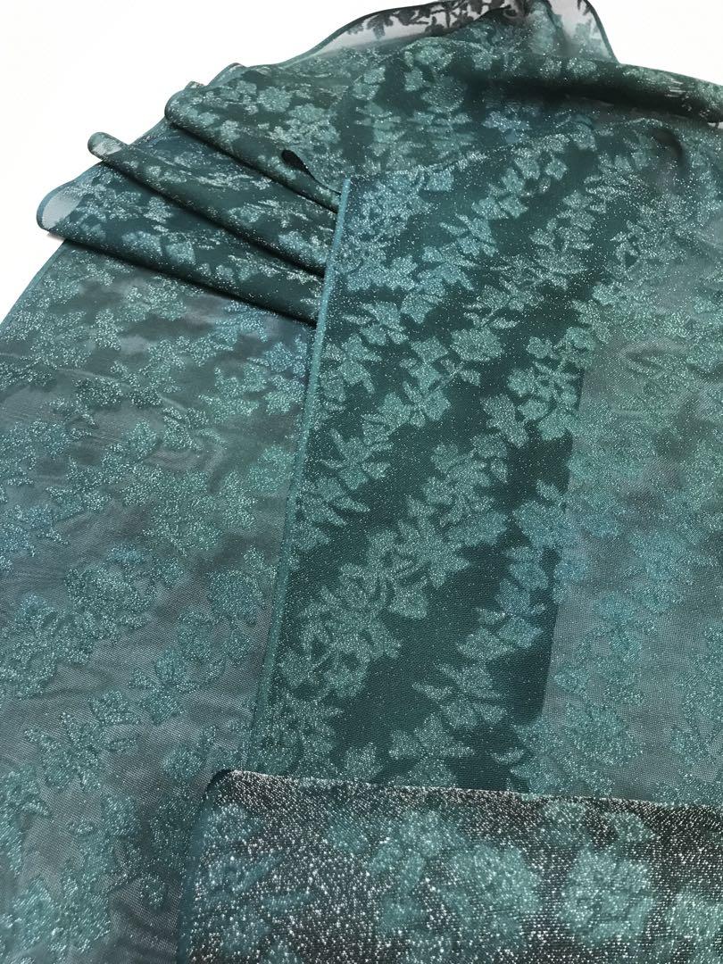 紋紗　銀通し　反物　正絹