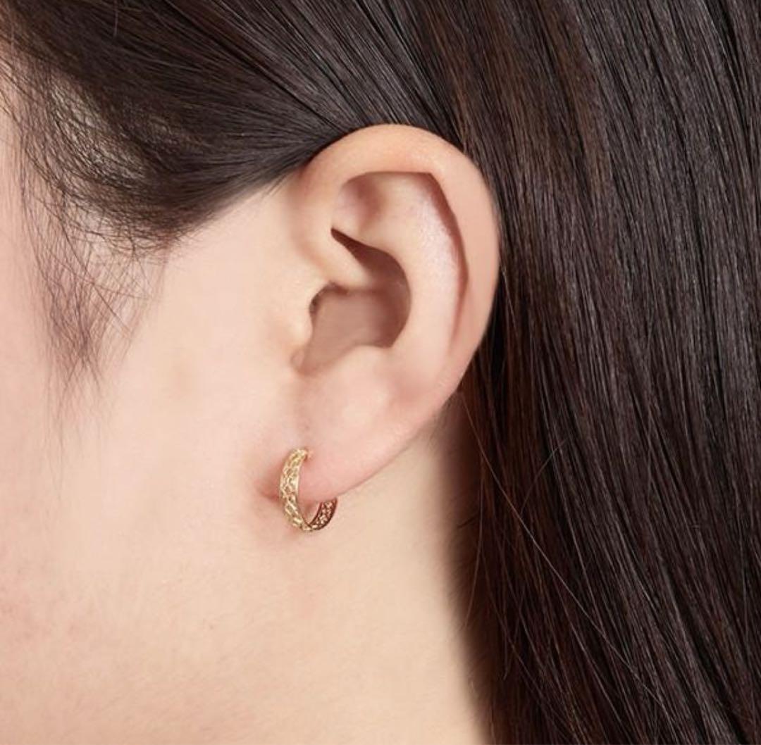 ジュエリーツツミ　フープピアス　K18 YG