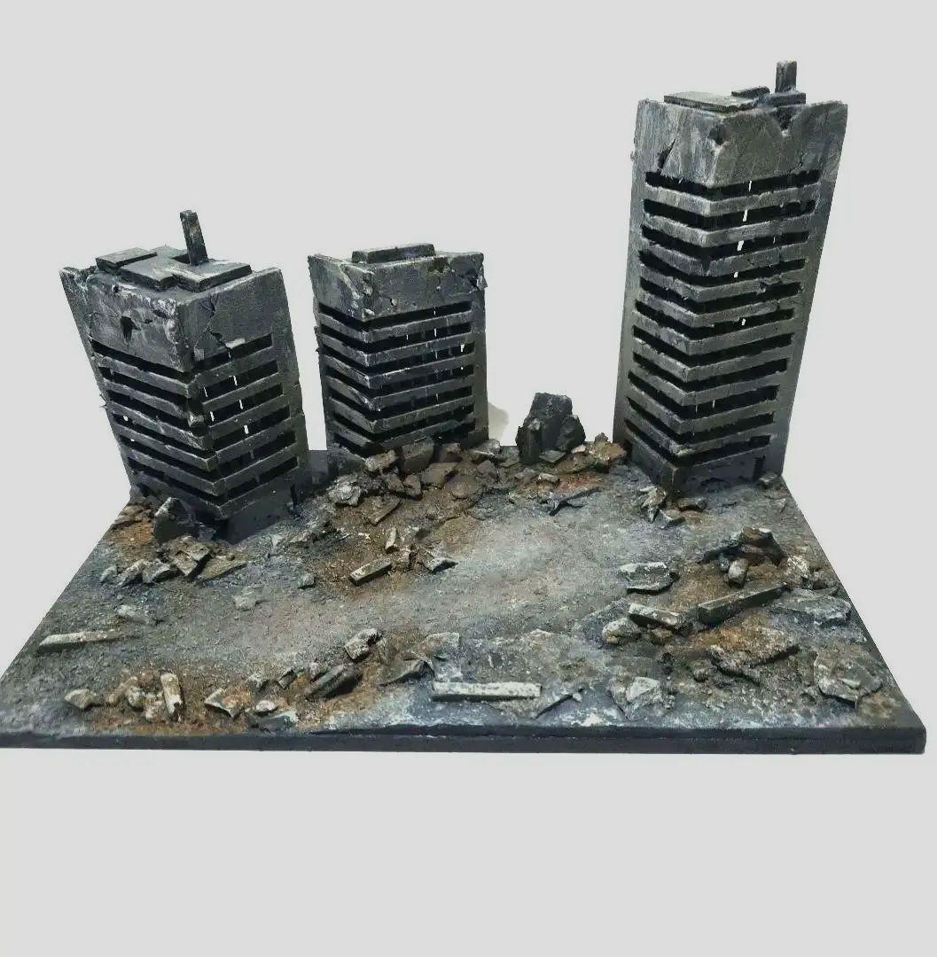 ジオラマ　ベース　ガンダム　hg　アクションベース　市街地　ゴジラ　アート 廃墟