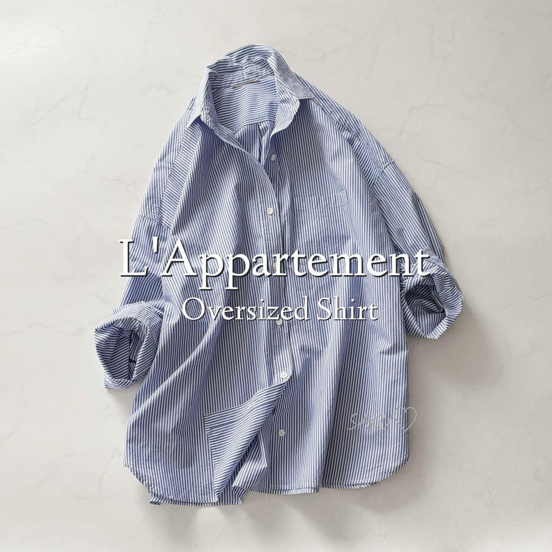 定価24200円 L'Appartement オーバーサイズストライプシャツ