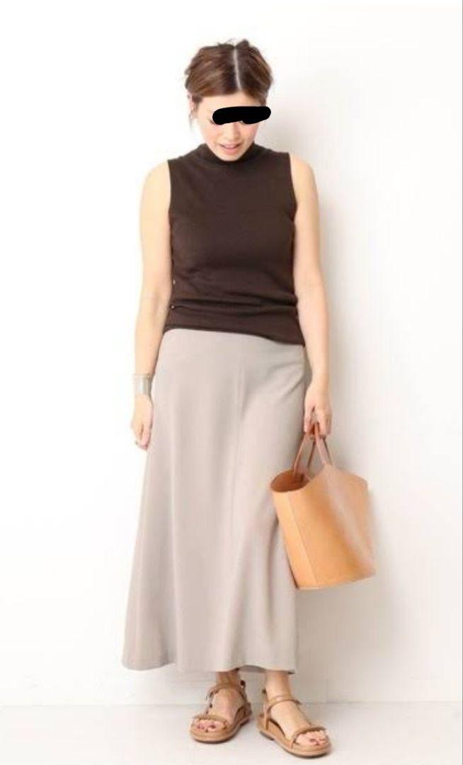 Deuxieme Classe バックサテンフレアスカート ベージュ 38