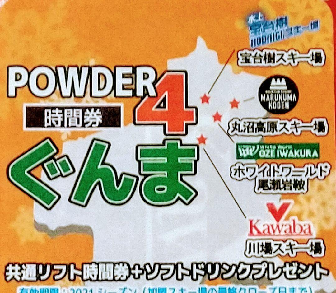 通販 本日限定値下げ powder4 ぐんま 20時間券 残り18時間 - スキー場 ...