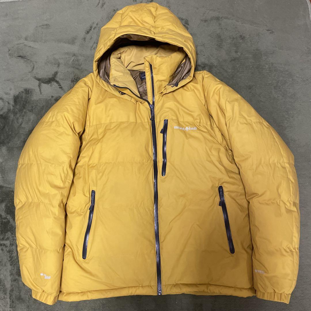 美品 mont-bell 1101574 パーマフロスト ダウンパーカ 黄 XL