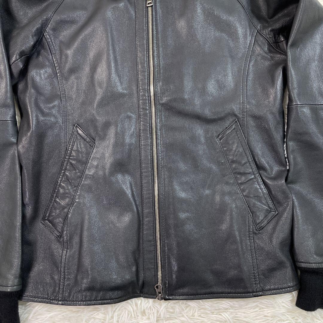 ジャーナルスタンダード シングル ライダースジャケット ブラック レザー
