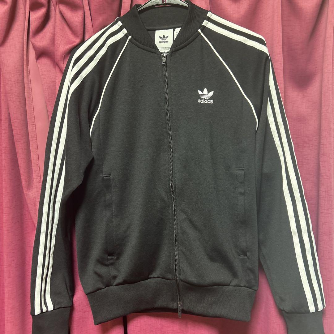 adidas ブラック ジップアップジャケット M
