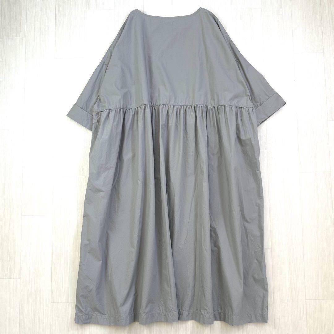 イチ ichi ギャザーシャツワンピース グレー系