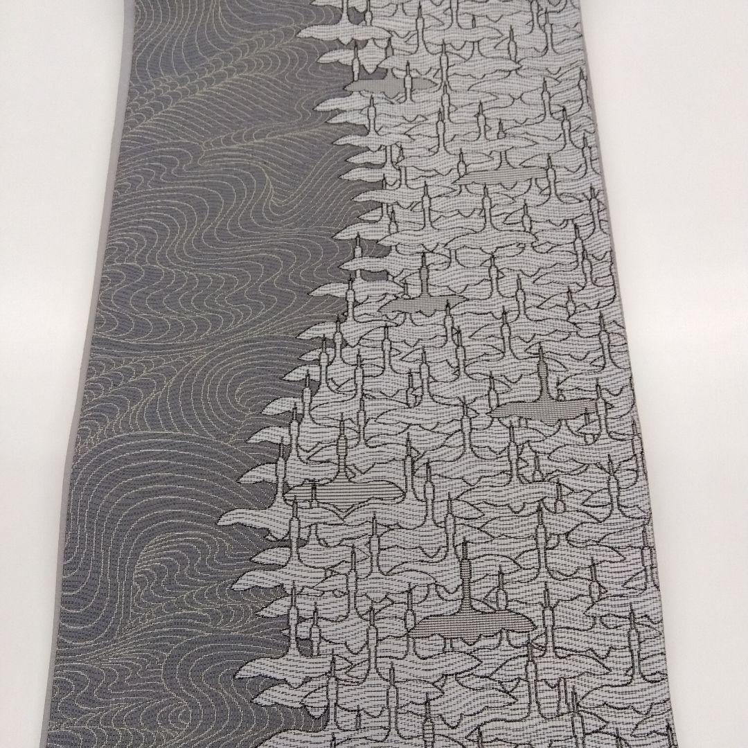 袋帯 六通 鶴尽くし 抽象波 洒落 25M128f 袋帯 六通 鶴尽くし 抽象波 洒落 25M128f