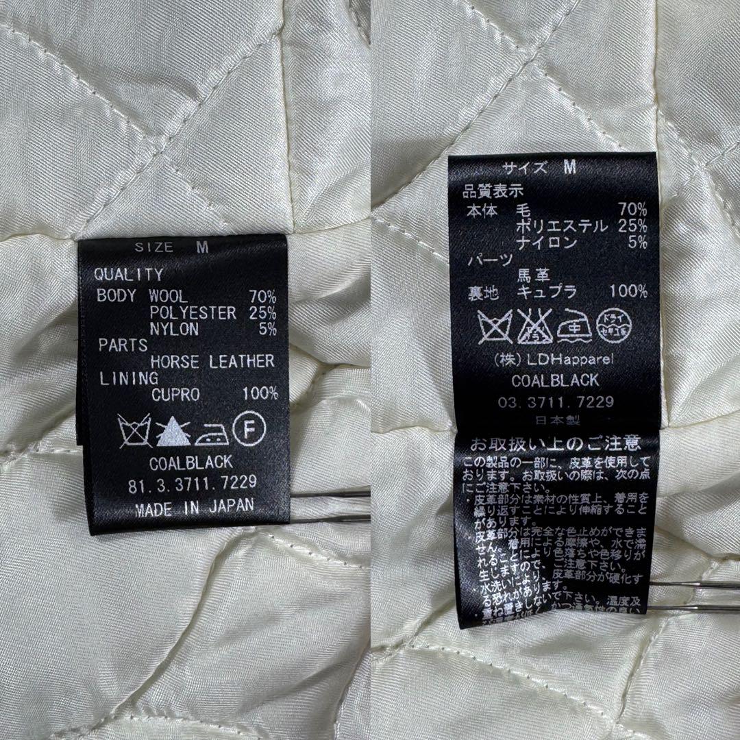 コールブラック Pコート ショールカラー 馬革 キルティング ゴールドバッチ