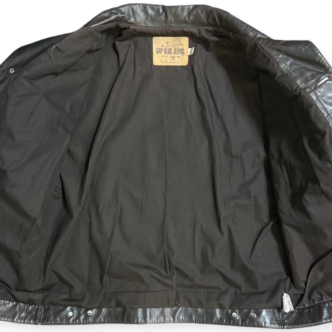 雰囲気抜群 OLD GAP 90s 00s トラッカー レザージャケット L 茶 画像4