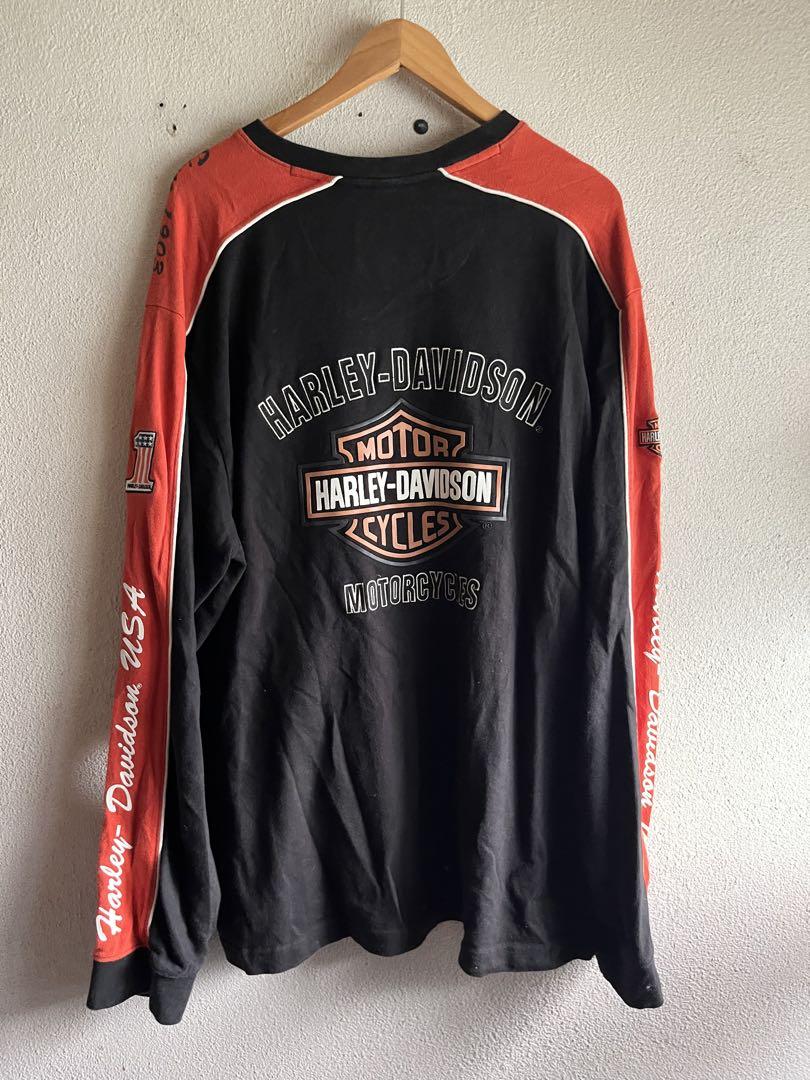 00s ハーレーダビッドソン ロンt 長袖 古着 黒 XXL グッド
