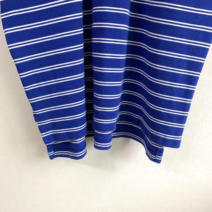 大人気 ボーダー 刺繍ロゴ XL YhFUz-m61478775940 ポロバイラルフローレン 古着半袖ポロシャツ 2022在庫