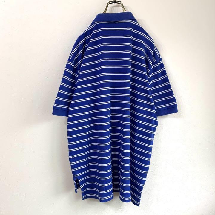 大人気 ボーダー 刺繍ロゴ XL YhFUz-m61478775940 ポロバイラルフローレン 古着半袖ポロシャツ 2022在庫