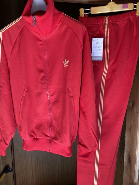adidas アディダス ジャージ レッドxゴールド3本ライン