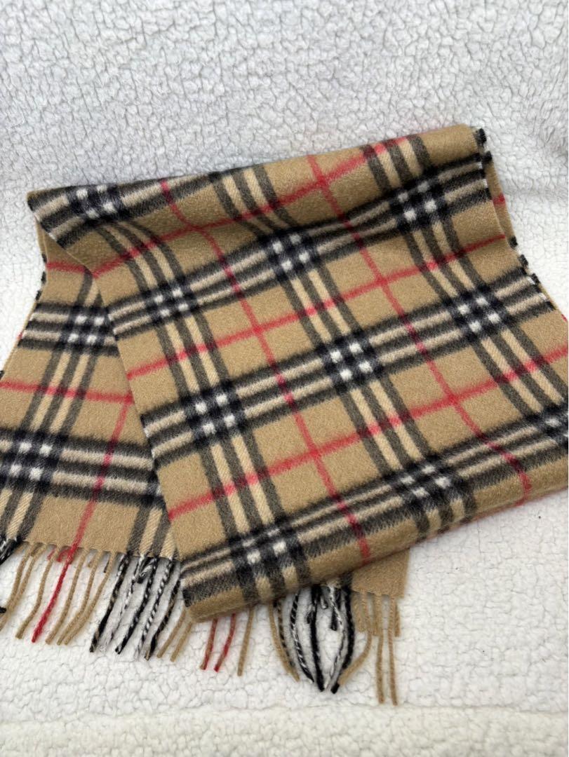 美品　クリーニング済み　バーバリーズ　ノバチェック　カシミヤマフラー