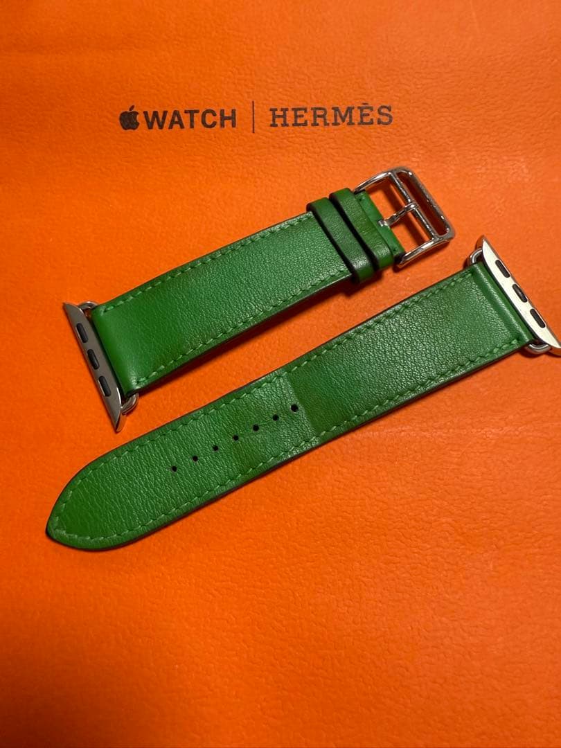 Apple Watch Hermes レザーバンド 45mm バンブー グリーン