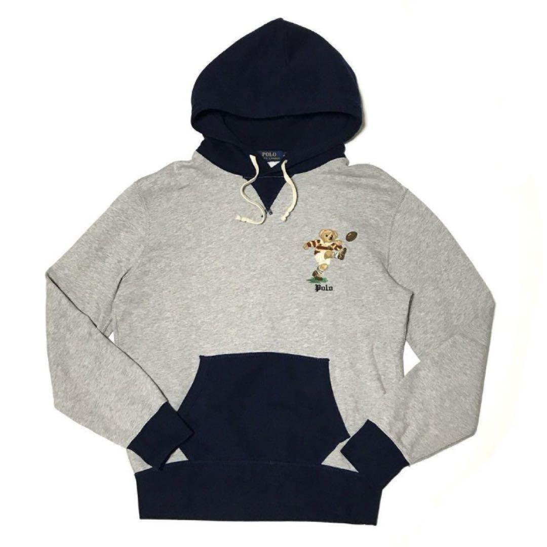 美品 POLO ポロ ラルフローレン ポロベア 刺繍 パーカー メンズ M