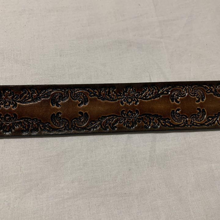 vintage Spain製 ターコイズ オーバー バックル レザー ベルト - メルカリ