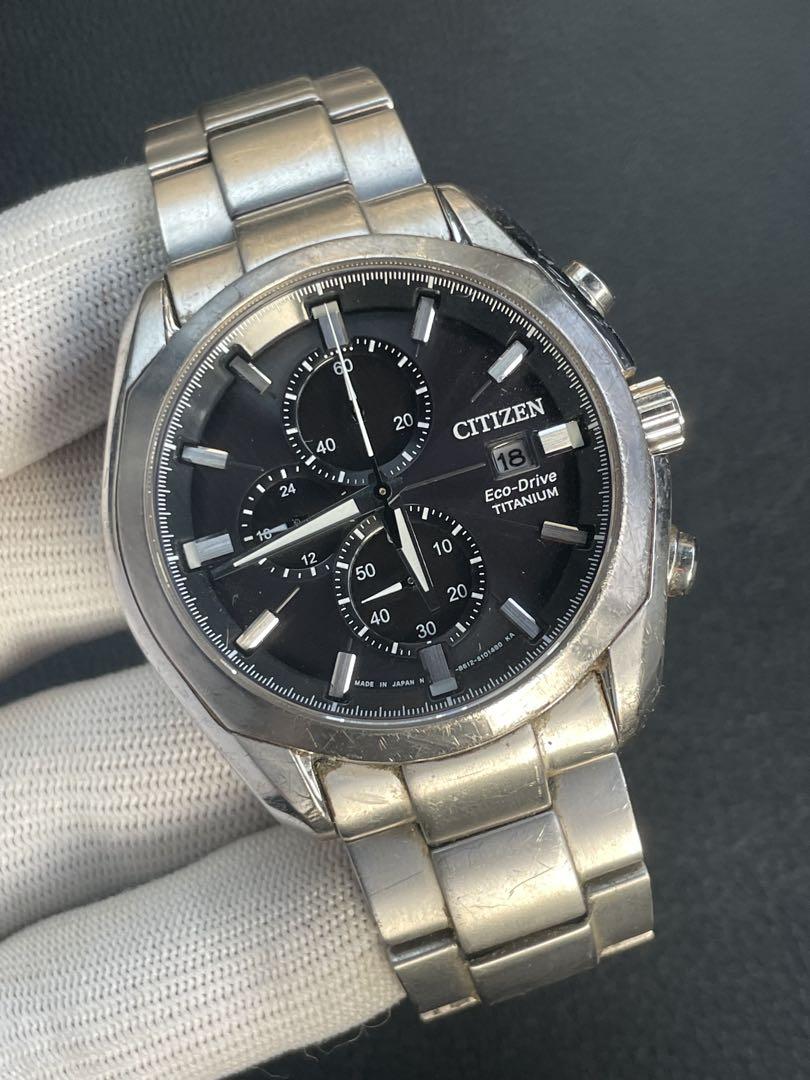 腕時計 CITIZEN 電波ソーラー クロノグラフ B612-S068576