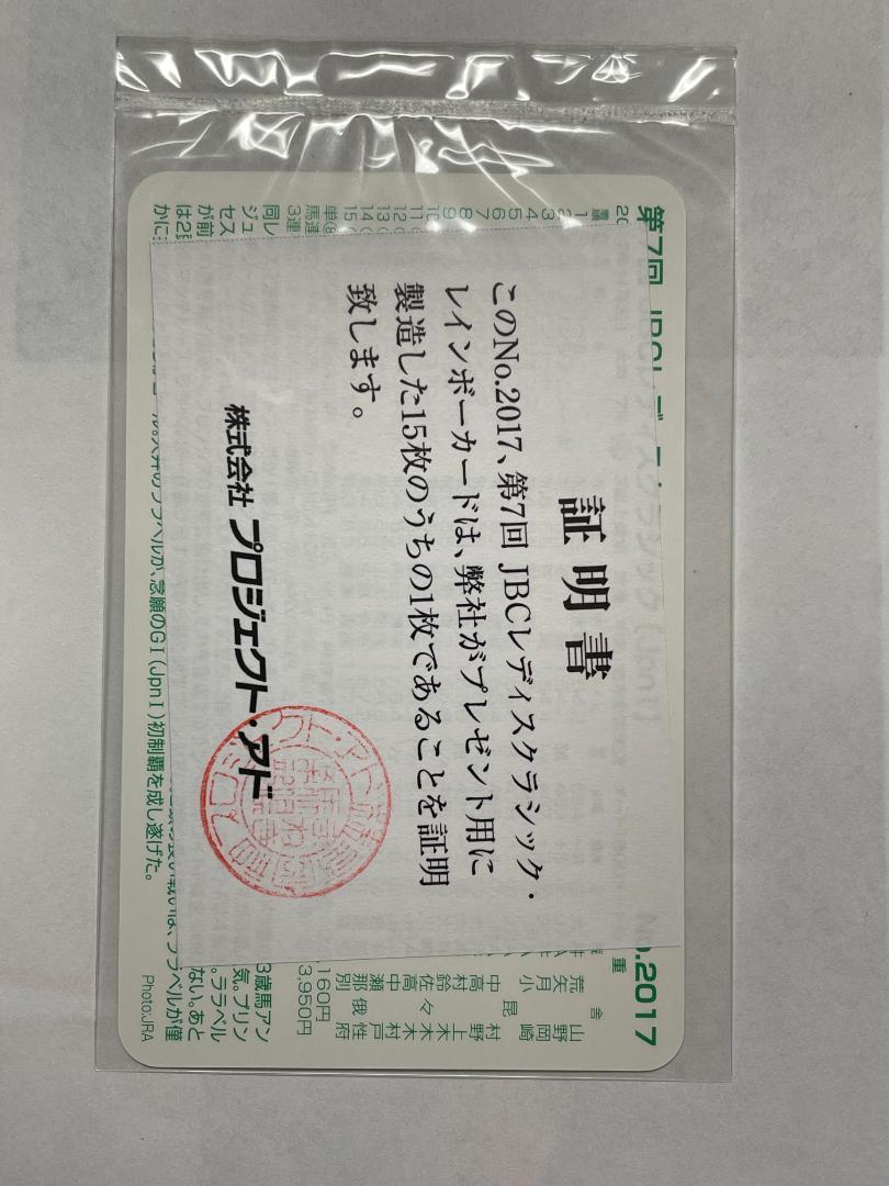 まねき馬 レインボーカード 第40回帝王賞 No.1999 他 3枚セット