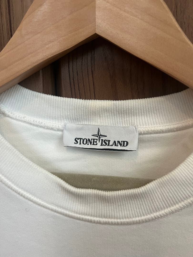 STONE ISLAND ストーンアイランド　ホワイト クルーネック トレーナー